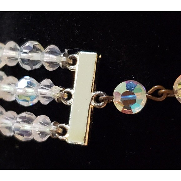 Vintage Vendome Triple Strand Aurora Borealis Crystal Beads In Original Box - Picture 6 of 10